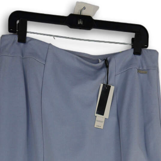 NWT Womens Light Blue Flat Front Pull-On Straight & Pencil Skirt Size L image number 4