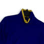 Mens Blue Mock Neck Long Sleeve Thumb Hole Pullover T-Shirt Size S image number 3