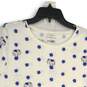 Talbots Womens Blue White Polka Dot Crew Neck Pullover T-Shirt Size XL image number 3