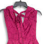 NWT Womens Purple Lace V-Neck Back Zip Knee Length A-Line Dress Size 0 image number 4
