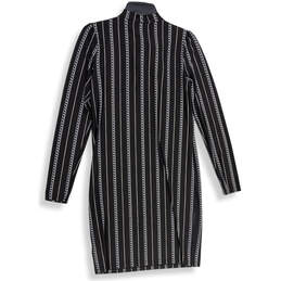 NWT Womens Black Chain Print Tie Neck Long Sleeve Shift Dress Size Small alternative image
