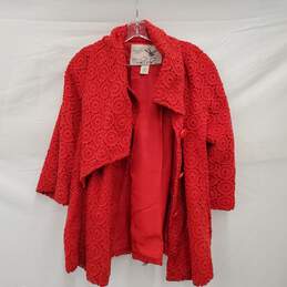 Anthropologie Tabitha Red Pea Coat Size Large