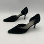 Womens Black Leather Pointed Toe Slip On Stiletto Pump Heels Size 6.5 image number 4