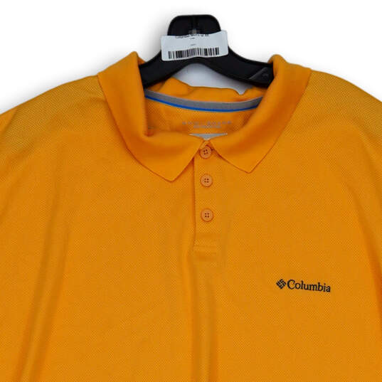 Mens Orange Short Sleeve Omni Shade Sun Protection Golf Polo Shirt Size 4X image number 3