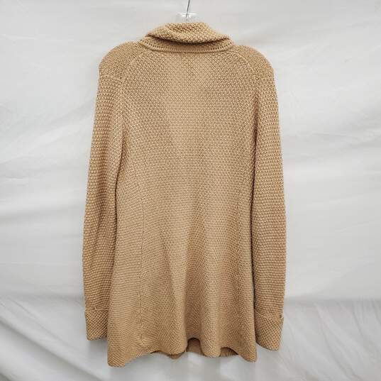 Patagonia WM's 100% Merino Wool Cardigan Beige Button Sweater Size MM image number 2