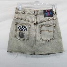 AUTHENTICATED Marc Jacobs Gray Acid Wash Embellished Jean Mini Skirt Size 26 alternative image