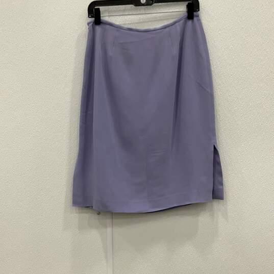 Valentino Womens Purple Peak Lapel Blazer And Skirt 2 Piece Set Size 44/10 w/COA image number 4