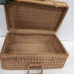 Wicker Picnic Suitcase Basket-Unbranded alternative image