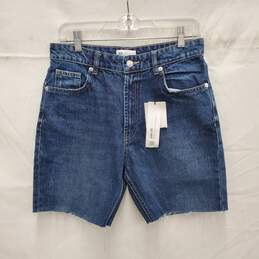 NWT Zara WM's Cotton Blue Denim Cut Off Shorts Size 6 U.S.
