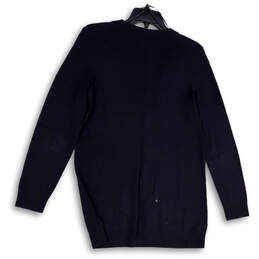 Womens Black V-Neck Long Sleeve Pocket Knitted Pullover Sweater Size S alternative image