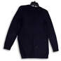 Womens Black V-Neck Long Sleeve Pocket Knitted Pullover Sweater Size S image number 2