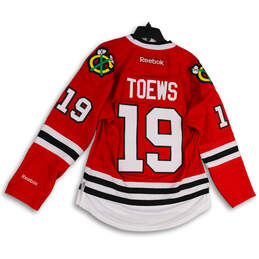 Mens Red White #19 Jonathan Toews Chicago Blackhawks NHL Jersey Size Small alternative image