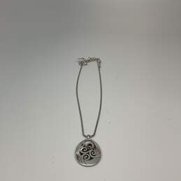 Designer Brighton Silver-Tone Snake Chain Oval Shape Pendant Necklace alternative image