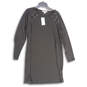 NWT Womens Black Long Sleeve Round Neck Shift Dress Size X-Large image number 1