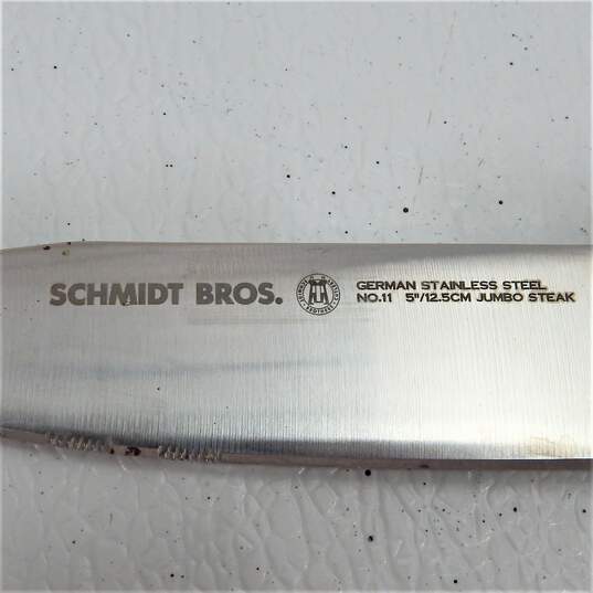 Schmidt Brothers - Zebra Wood 4-Piece Jumbo Steak Knife Set, High-Carbon German image number 7