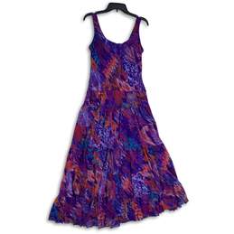NWT Kasper Womens Purple Tie Dye Round Neck Sleeveless Fit & Flare Dress Size 10 alternative image