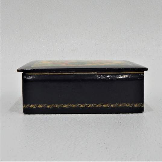 Vintage Ruslan and Ludmila Pushkin Russian Hand Painted Lacquer Box Mstera image number 6