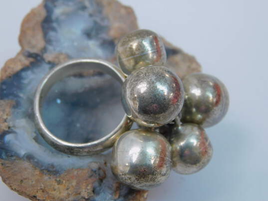 Artisan 925 Modernist Orb Ball Beads Chacha Unique Band Ring 19.9g image number 2
