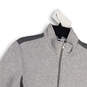 Womens Gray Mock Neck Pockets Long Sleeve Full-Zip Jackets Size Medium image number 1