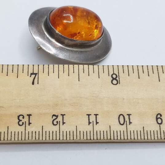 Sterling Silver Amber-Like Oval Post Earrings 13.4g image number 7