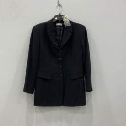 NWT Womens Black Notch Lapel Two Piece Blazer And Pants Suit Set Size 10P alternative image