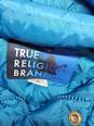 True Religion Fashion for the Senses Blue Full Zip/Button Puffer Vest Size M image number 3