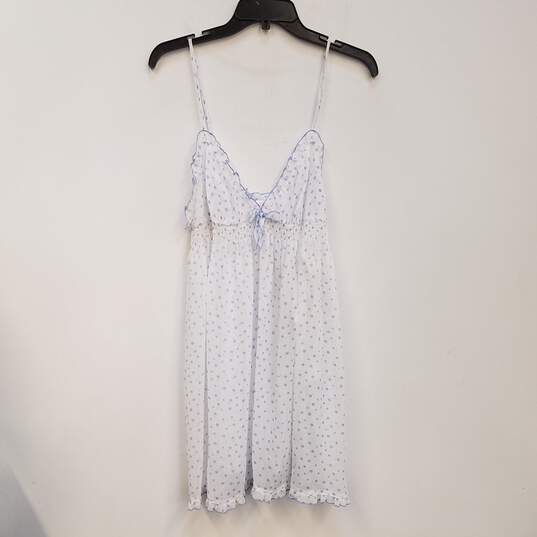 Womens White Purple Polka Dot Nightgown With Cami Top Sleepwear Set Size XS image number 3