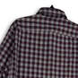 Mens Purple Plaid Long Sleeve Spread Collar Casual Button-Up Shirt Size L image number 4