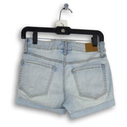 Womens Blue Denim Distressed Cuffed 5-Pocket Design Mom Shorts Size 2 Reg alternative image
