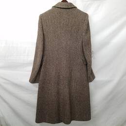 Brown Wool Silk Trench Coat Sz 10 alternative image