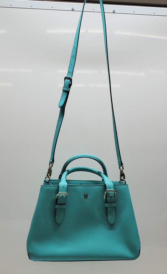 Kate Spade Teal Blue Cove Street Provence Satchel Handbag Purse Rare Turquoise image number 1
