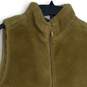 J. Crew Womens Brown Fleece Mock Neck Sleeveless Full-Zip Vest Size 8 image number 3