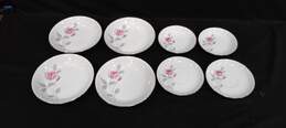 Set of 8 Assorted Arlen Fine China Rose Pattern Bowls & Saucers alternative image