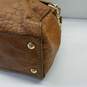 Michael Kors Hamilton Brown Croc Embossed Leather Padlock Large Shoulder Satchel Bag image number 6