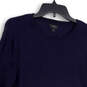 Mens Blue Crew Neck Long Sleeve Tight-Knit Pullover Sweater Size Small image number 3