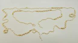 14K Yellow Gold Bead & Pearl Necklace for Repair 57.2g