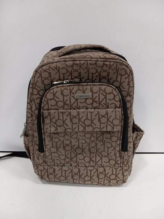 Calvin Klein Brown Monogram Padded Backpack image number 1