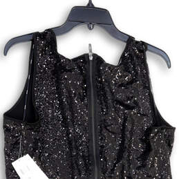 NWT Womens Black Sequin Sleeveless Back Zip Peplum Sheath Dress Size XL alternative image