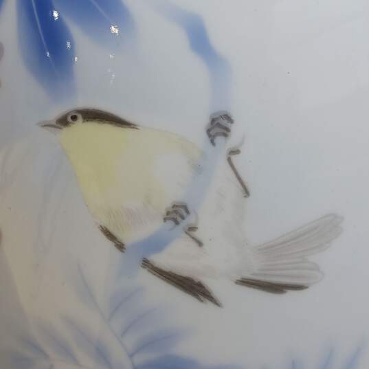 Vintage Fukagawa Cherry Blossom Pattern w/ Bird Porcelain Vase image number 5