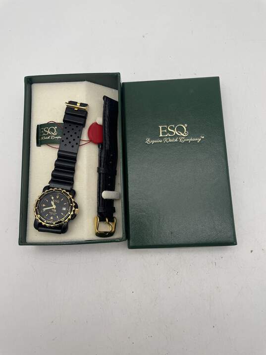 Mens 100150 Gold Tone Divers Quartz Analog Wristwatch 138 g With Box image number 1