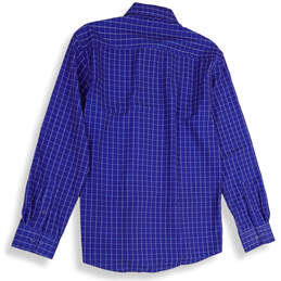 NWT Mens Blue White Window Pane Check Spread Collar Button-Up Shirt Size M alternative image