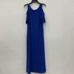 Chico's Womens Blue Scoop Neck Cold Shoulder Sleeve Pullover Maxi Dress Size 2 alternative image