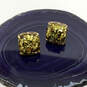 NIB Designer Kate Spade Gold-Tone Gold Glitter Square Shape Stud Earrings image number 1