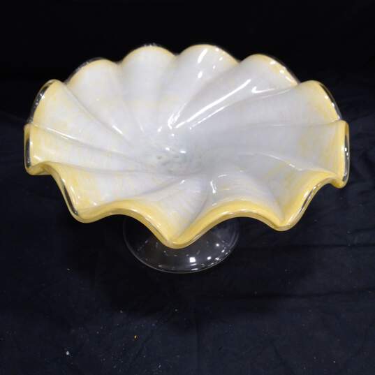 Glass Flower Art Glass Centerpiece Bowl image number 1
