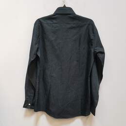Mens Black Spread Collar Long Sleeve Front Pocket Dress Shirt Size 15 1/2 alternative image