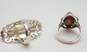 Artisan 925 Jasper Cabochon & Shell Open Scrolled Knuckle Rings Variety 11.1g image number 1