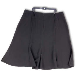 Womens Black Elastic Waist Regular Fit Flared Back Zip A-Line Skirt Size 24W alternative image
