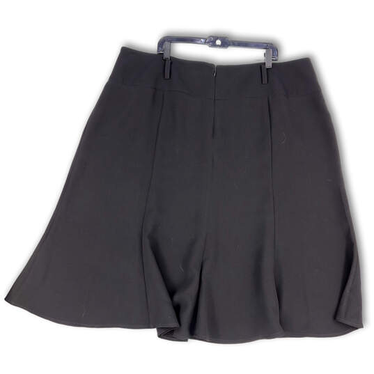 Womens Black Elastic Waist Regular Fit Flared Back Zip A-Line Skirt Size 24W image number 2