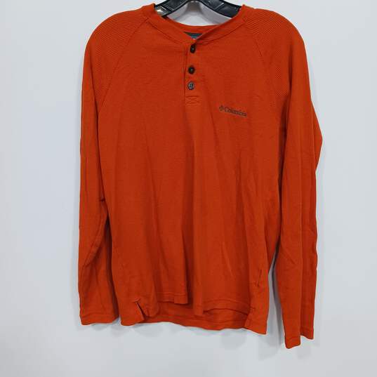 Columbia Orange Thermal Shirt Men's Size S image number 1