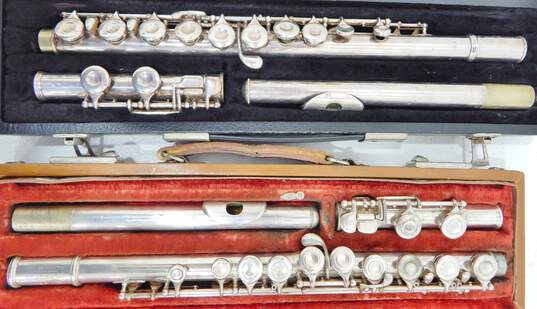 King Brand and Artley Brand Flutes w/ Hard Cases (Set of 2) image number 1
